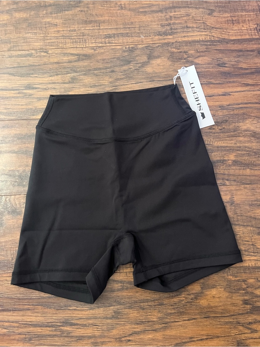 SHEFIT Black High-Waist Bike Shorts